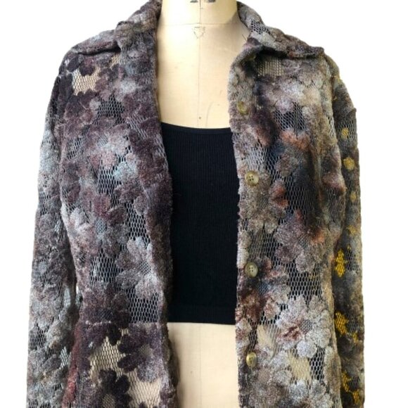 Vintage 90s lace crochet button up shirt top - Picture 7 of 16